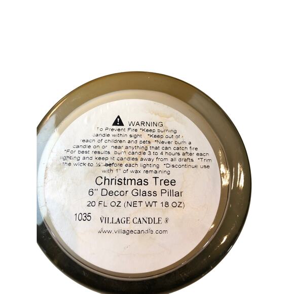 Village candle Christmas tree scent clear glass silver ring - Picture 3 of 4